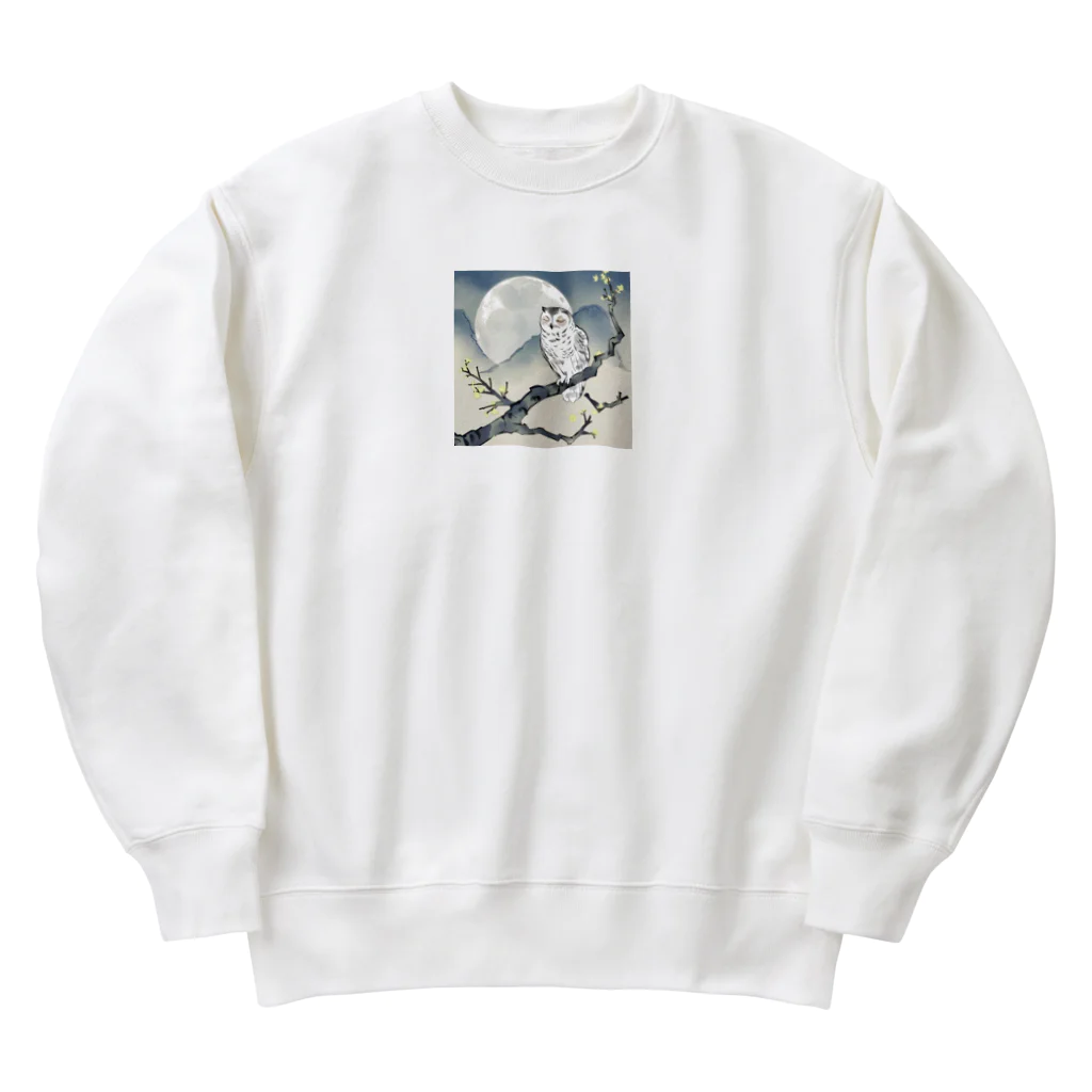 bigbamboofamilyの眠りの梟 Heavyweight Crew Neck Sweatshirt