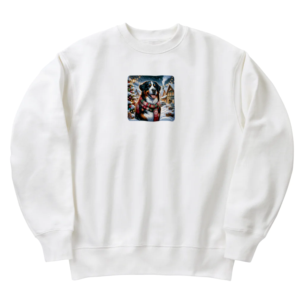 barefoot-Bの贅沢なクリスマスの雰囲気を漂わせるバーニーズの姿。 Heavyweight Crew Neck Sweatshirt