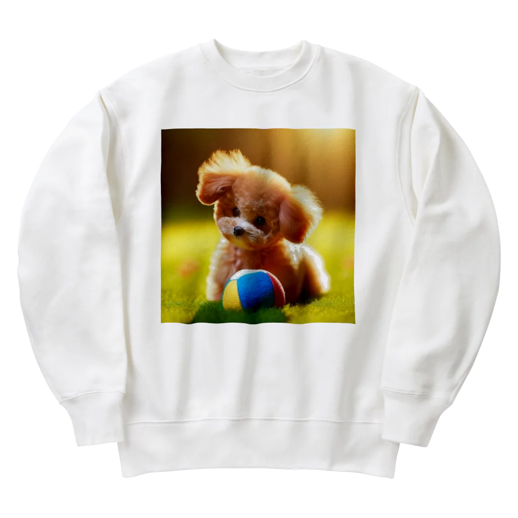 kaakanchan7のトイプードルのさんちゃん遊び疲れた Heavyweight Crew Neck Sweatshirt