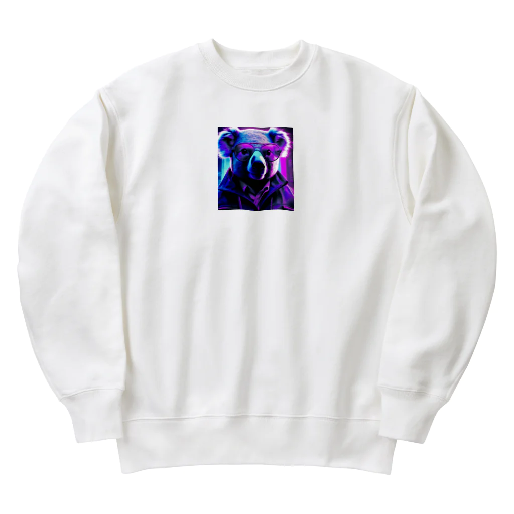 ゴーラッキーサンのリアルな眼鏡コアラ Heavyweight Crew Neck Sweatshirt