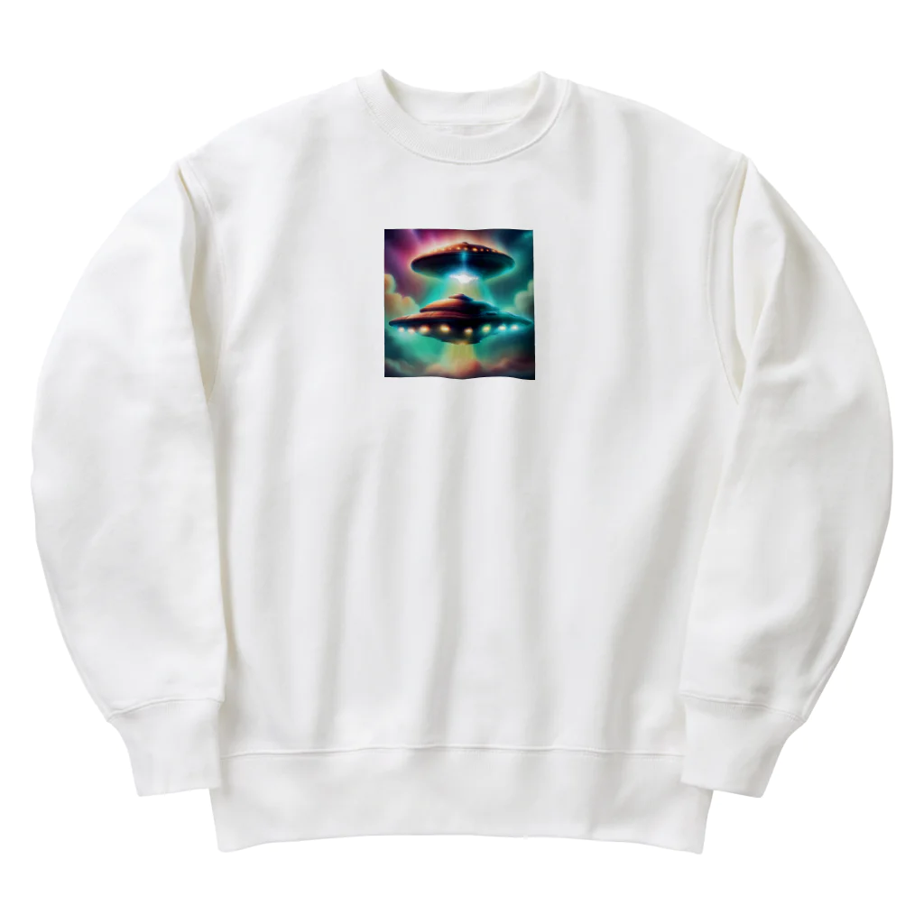 t96373456の未確認飛行物体 Heavyweight Crew Neck Sweatshirt