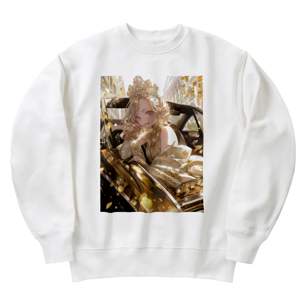 AQUAMETAVERSEのゴールドオープンカー sanae 2074 Heavyweight Crew Neck Sweatshirt