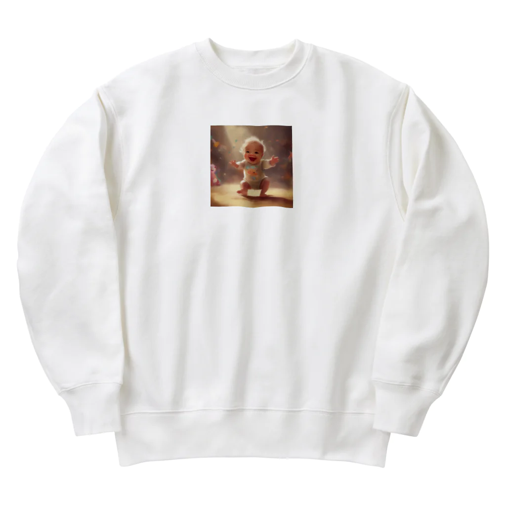 FIRE_Babyのダンスをしている人間の赤ちゃん Heavyweight Crew Neck Sweatshirt