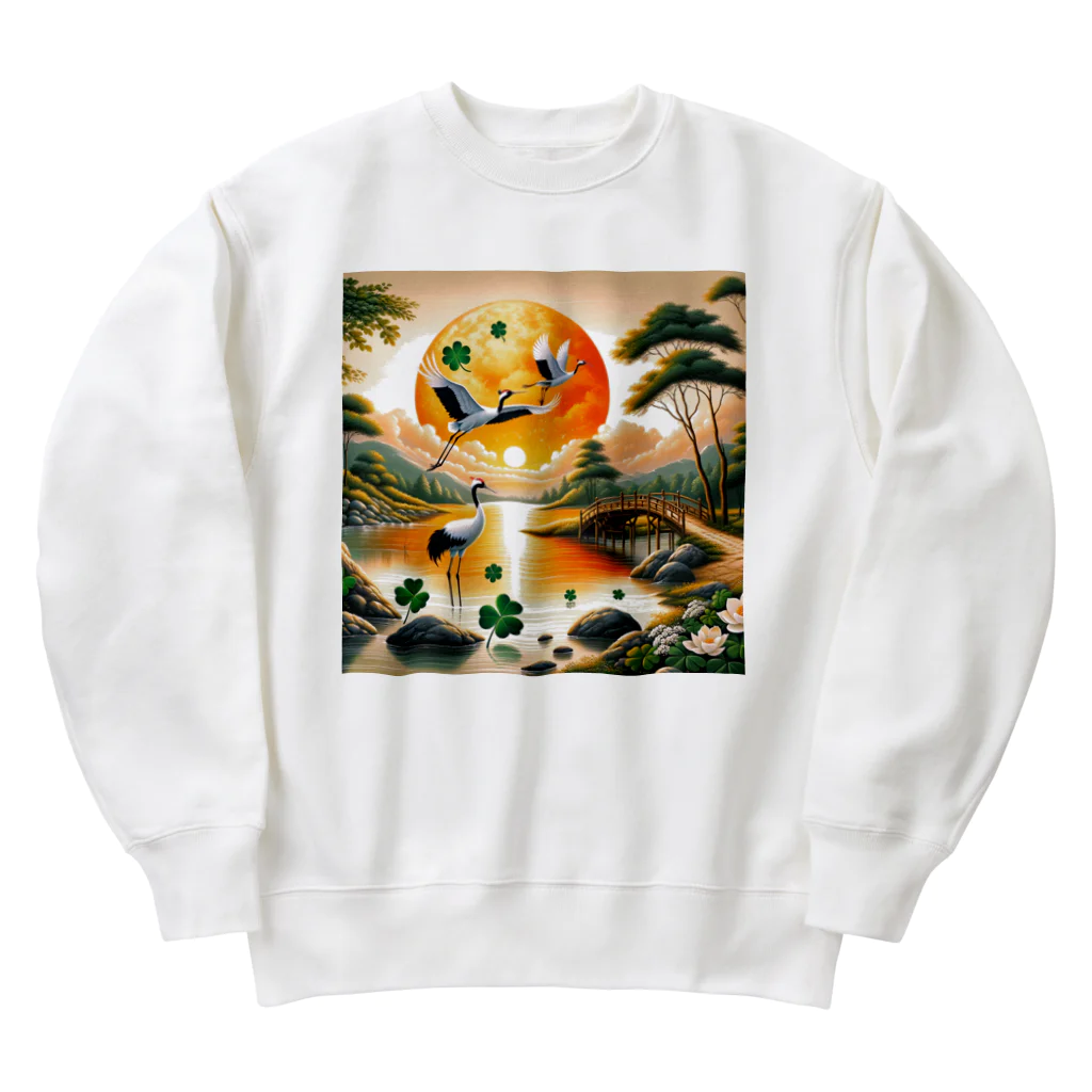 すずらん24の幸せを呼ぶ鶴 Heavyweight Crew Neck Sweatshirt