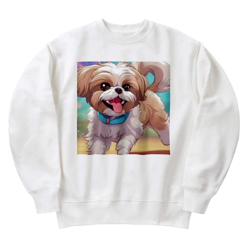 happiness_shopの踊るかわいいシーズー犬 Heavyweight Crew Neck Sweatshirt