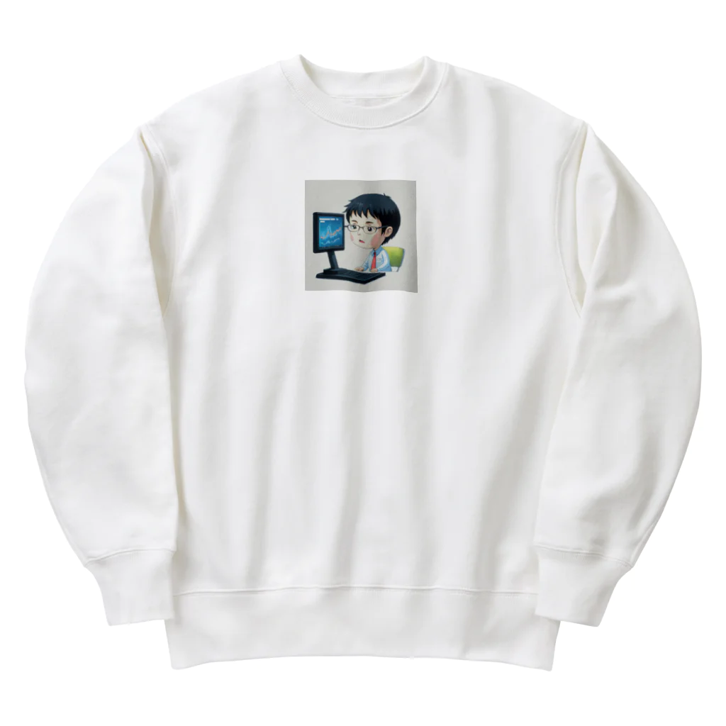 なお（ｻﾗﾘｰﾏﾝ）＠AI使って情報発信中の株価チェック中＠サラリーマン Heavyweight Crew Neck Sweatshirt