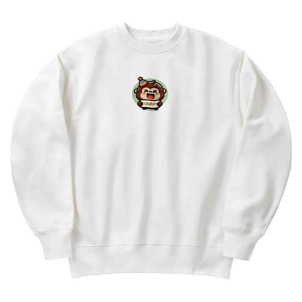 こけスライムのおみせのhappyゴリラ Heavyweight Crew Neck Sweatshirt