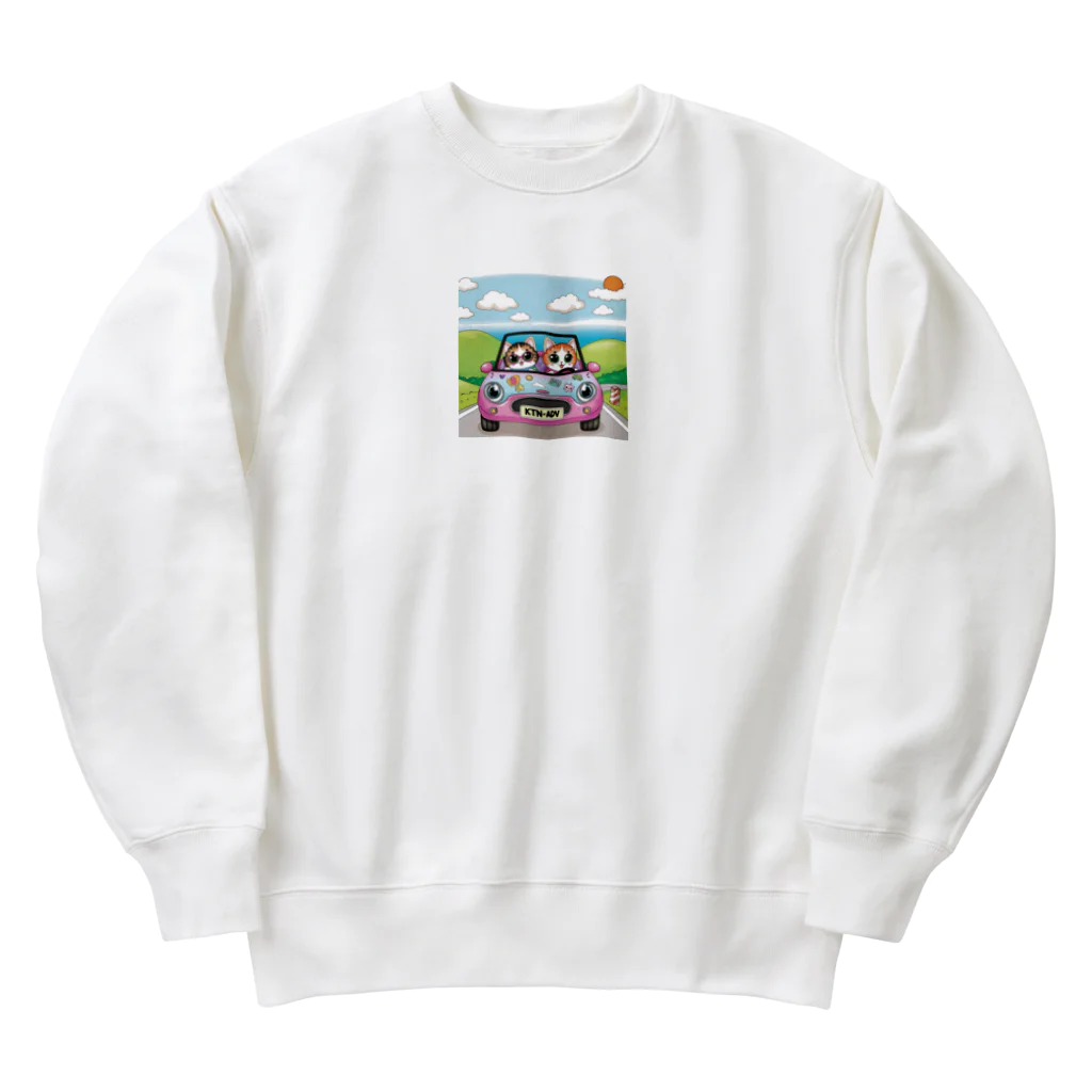 katohkouchiのキトゥンズ・ロード・トリップ・アドベンチャー Heavyweight Crew Neck Sweatshirt