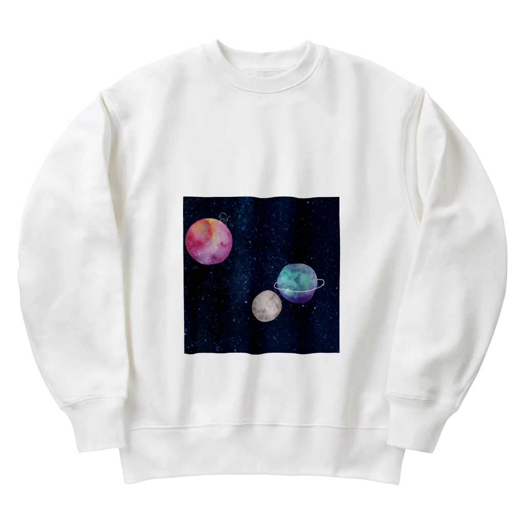 Apricot_taruの綺麗な宇宙 Heavyweight Crew Neck Sweatshirt