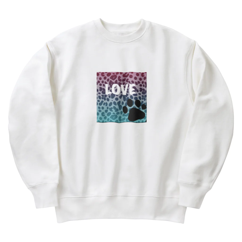 Porte de  bonheur  〜幸せの扉〜の豹柄LOVE🐾シリーズ Heavyweight Crew Neck Sweatshirt