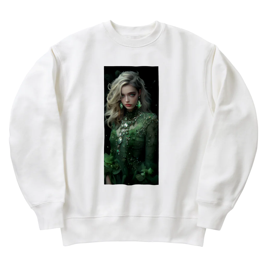 AQUAMETAVERSEのグリーンのドレスでパーティsanae 2074 Heavyweight Crew Neck Sweatshirt