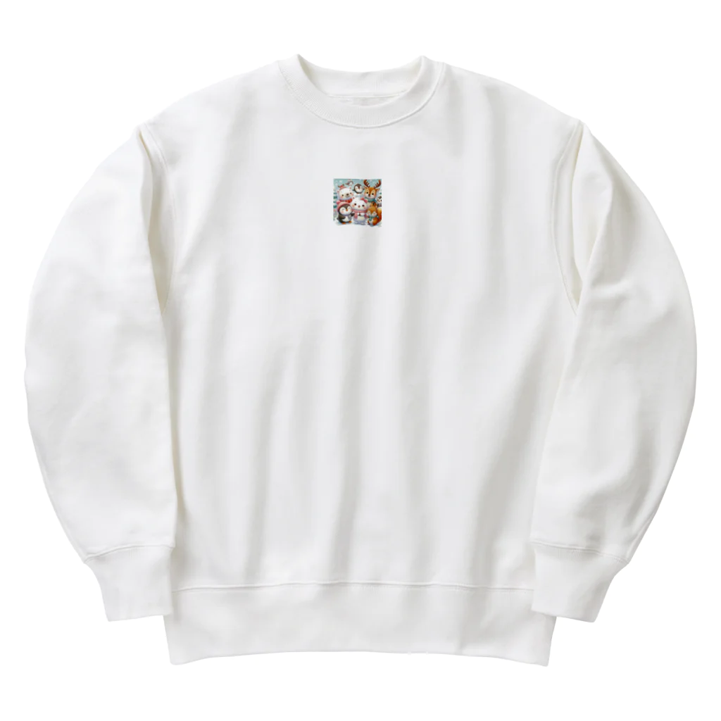 masa0801_のかわいい動物達4 Heavyweight Crew Neck Sweatshirt