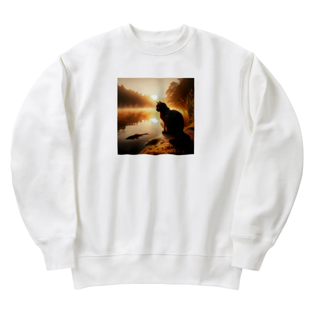 くろにゃんのくろにゃん Heavyweight Crew Neck Sweatshirt