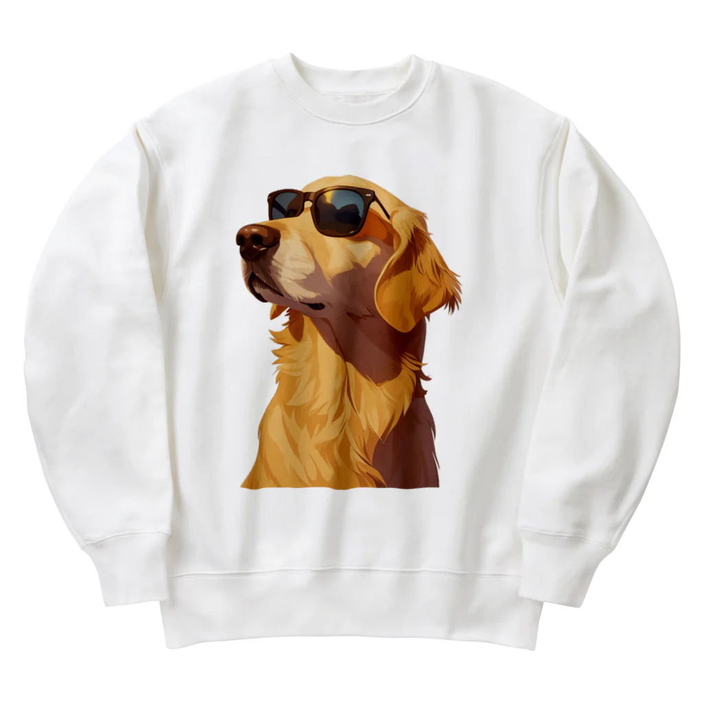 AQUAMETAVERSEのサングラスをかけた、かわいい犬 Marsa 106 Heavyweight Crew Neck Sweatshirt