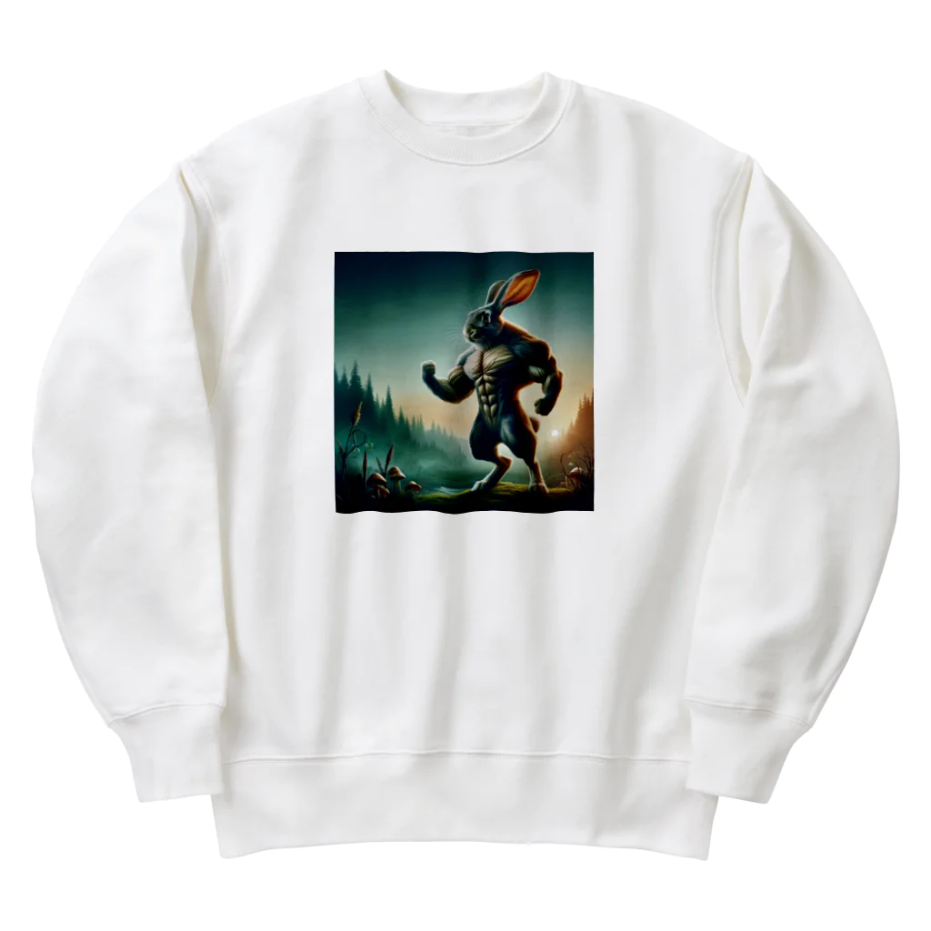 cheesyaのウサギ　パワーモード Heavyweight Crew Neck Sweatshirt