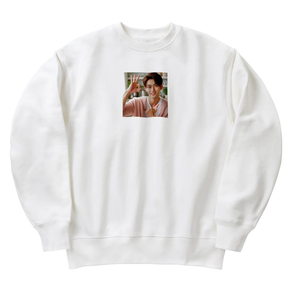 otobokemama06の爽やかな笑顔に元気いっぱい Heavyweight Crew Neck Sweatshirt