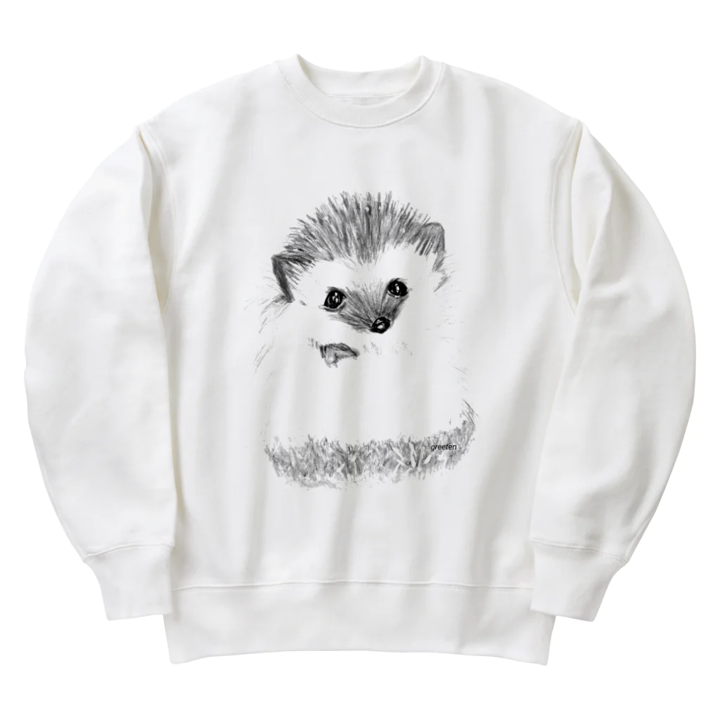 greetenのハリネズミ　モノクロアート Heavyweight Crew Neck Sweatshirt