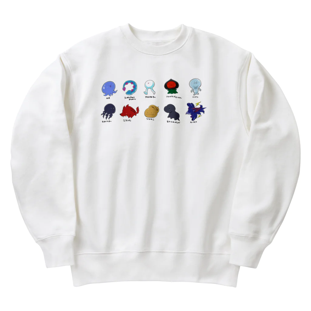 もふもふ堂の未確認生物 Heavyweight Crew Neck Sweatshirt