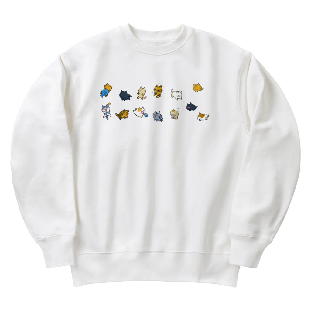 もふもふ堂の猫たちの集会 Heavyweight Crew Neck Sweatshirt