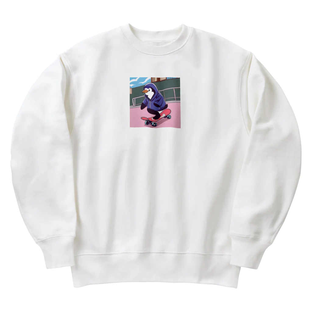 tak12_12のスケーターペンギン君 Heavyweight Crew Neck Sweatshirt