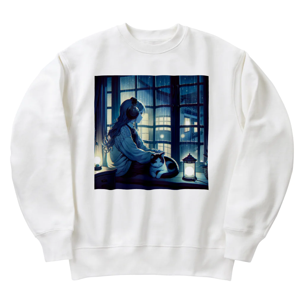 zengoの雨になったね Heavyweight Crew Neck Sweatshirt