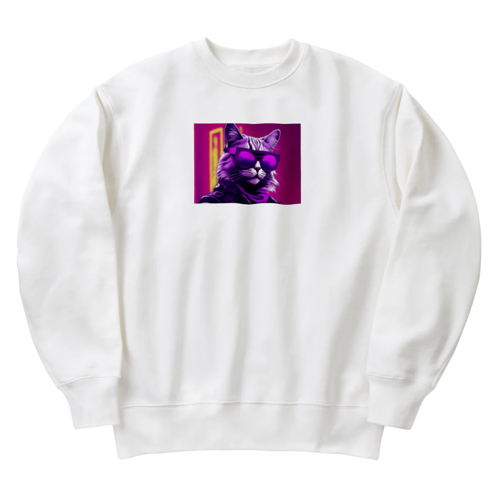 madatubomiのハードボイルドねこ Heavyweight Crew Neck Sweatshirt