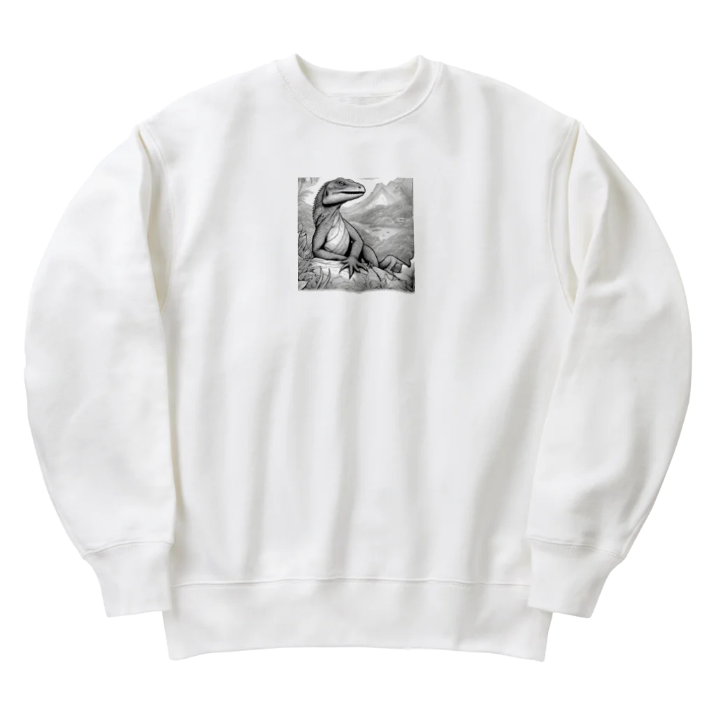 marrikat189のくつろぐトカゲ Heavyweight Crew Neck Sweatshirt