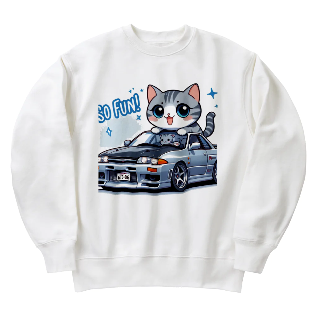 takkun0328のGT-Rと猫の夢のコラボ！ Heavyweight Crew Neck Sweatshirt