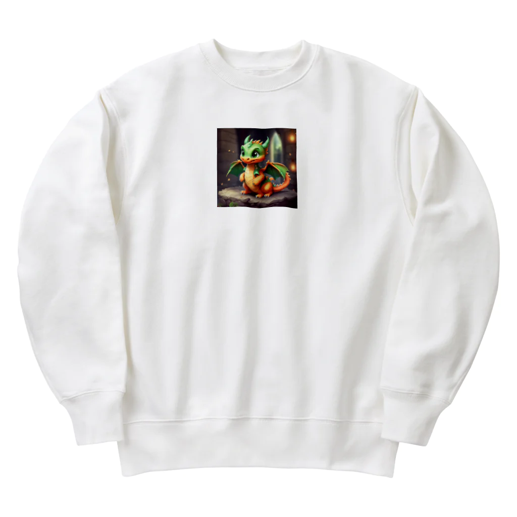 supportの可愛い金運上昇竜 Heavyweight Crew Neck Sweatshirt