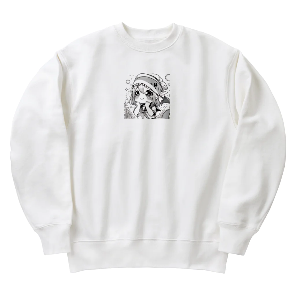 kazyan88のサメJKちゃん Heavyweight Crew Neck Sweatshirt