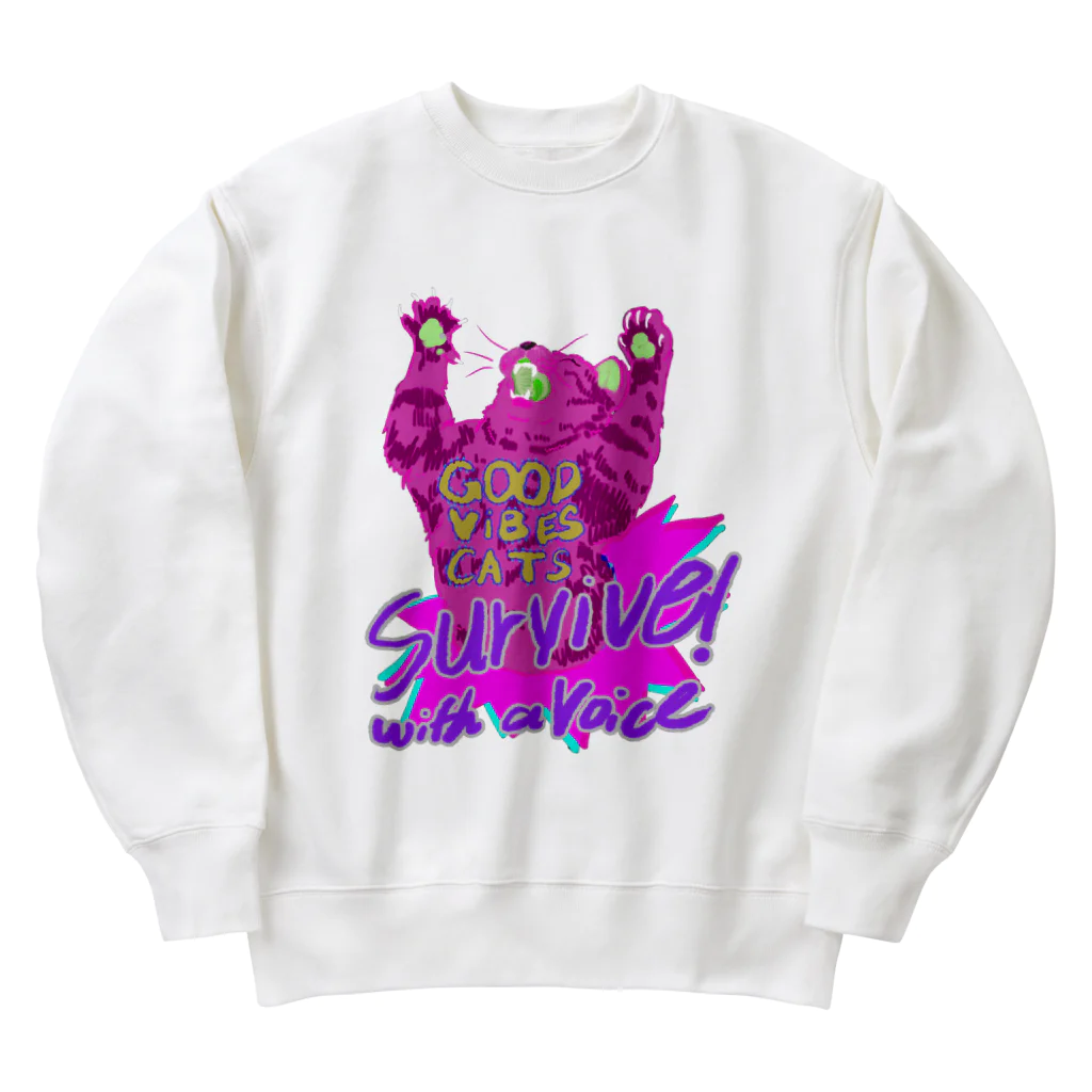 GOOD VIBES CATSの言いたいことがあるやつだけが生き残る Heavyweight Crew Neck Sweatshirt