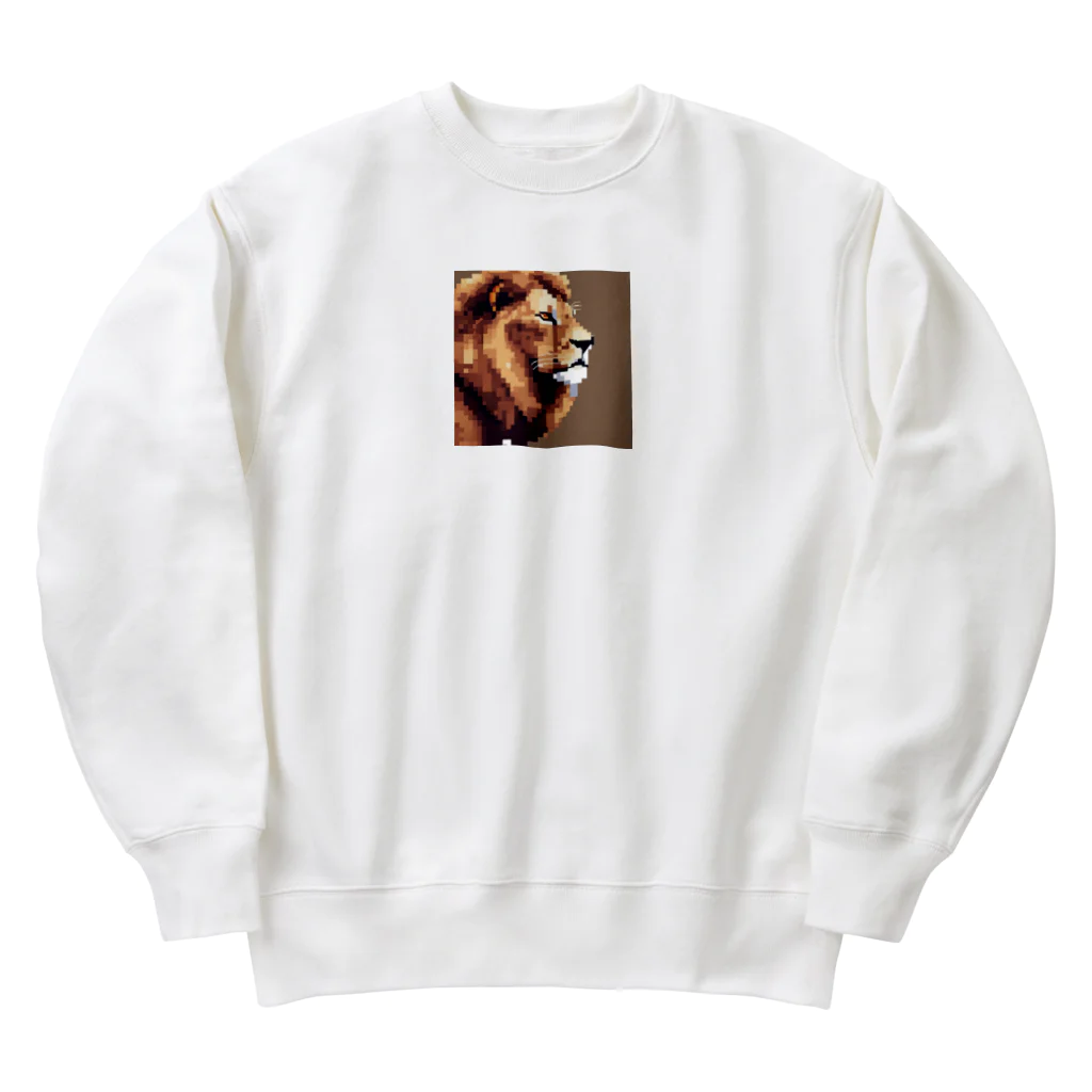 potechi2の毛づくろいをしているライオンの腹部 Heavyweight Crew Neck Sweatshirt