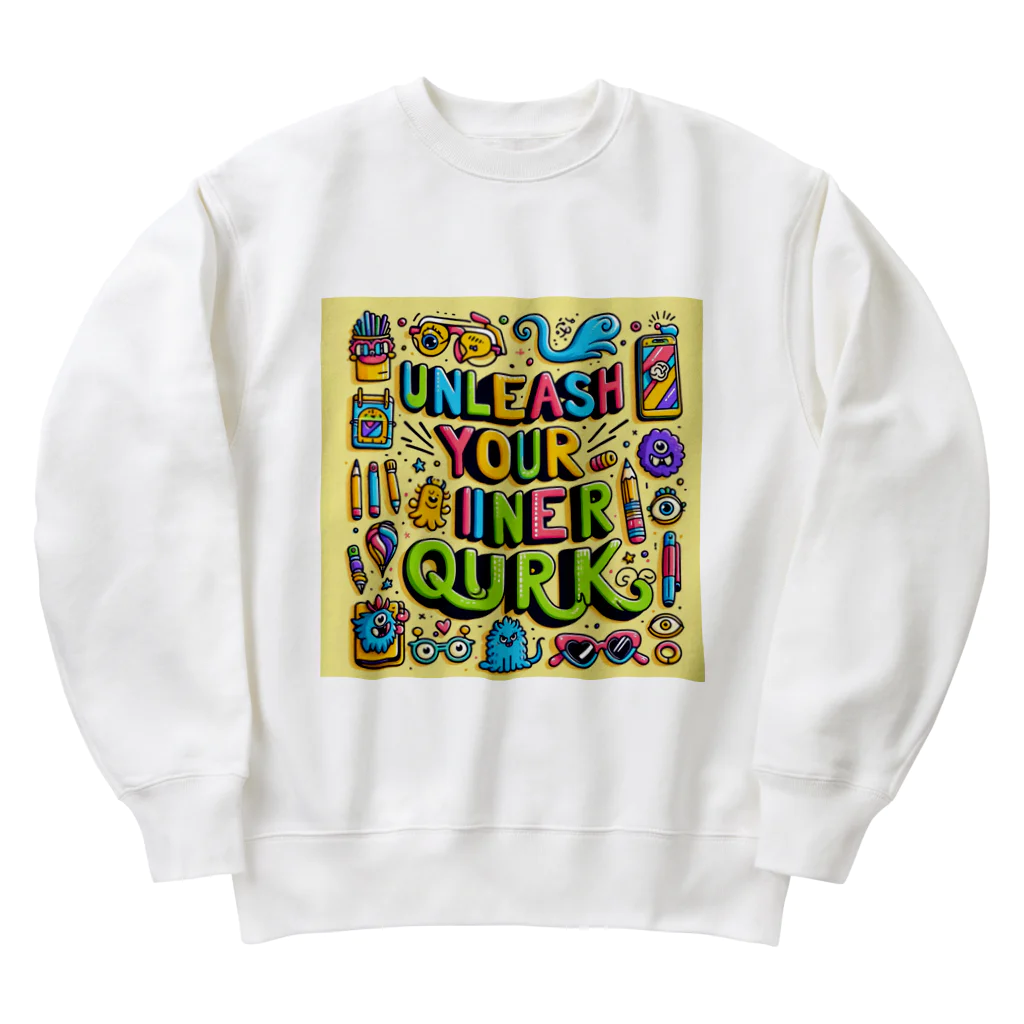 Muppiiのクイーキーポップ・エクスプレス：ビビッドな個性大解放！ Heavyweight Crew Neck Sweatshirt