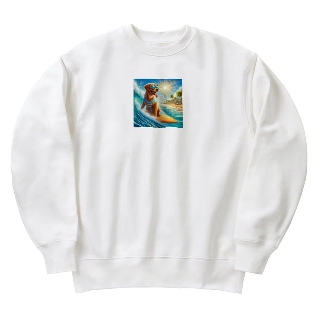 ショウショップの犬サーフィン Heavyweight Crew Neck Sweatshirt