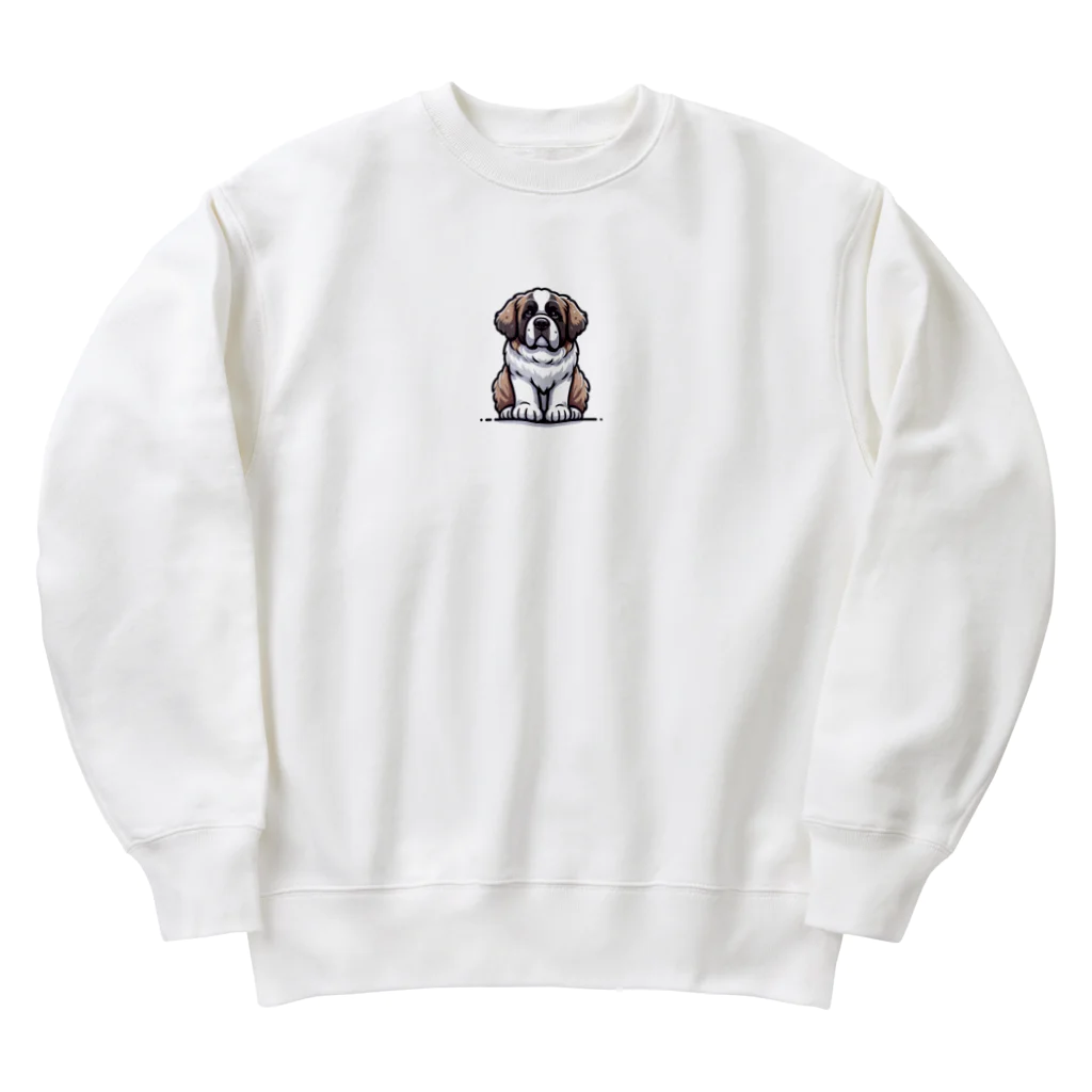 Kawaii あにまるこれくしょんのセント・バーナード【かわいい動物たち】 Heavyweight Crew Neck Sweatshirt