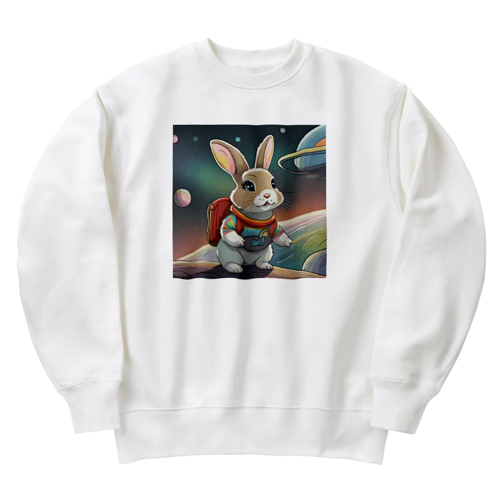 うさぎやの宇宙を旅するうさぎ2 Heavyweight Crew Neck Sweatshirt