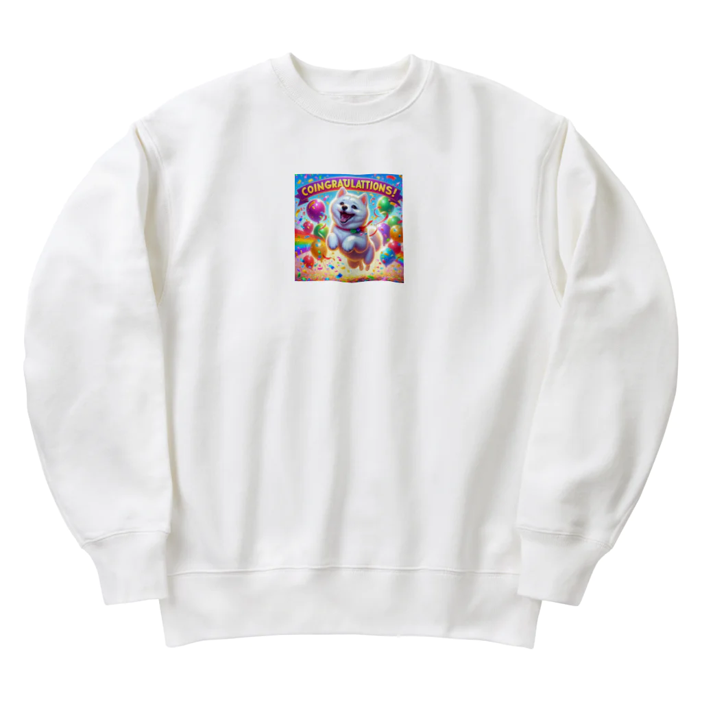 市来の喜ぶ柴犬 Heavyweight Crew Neck Sweatshirt