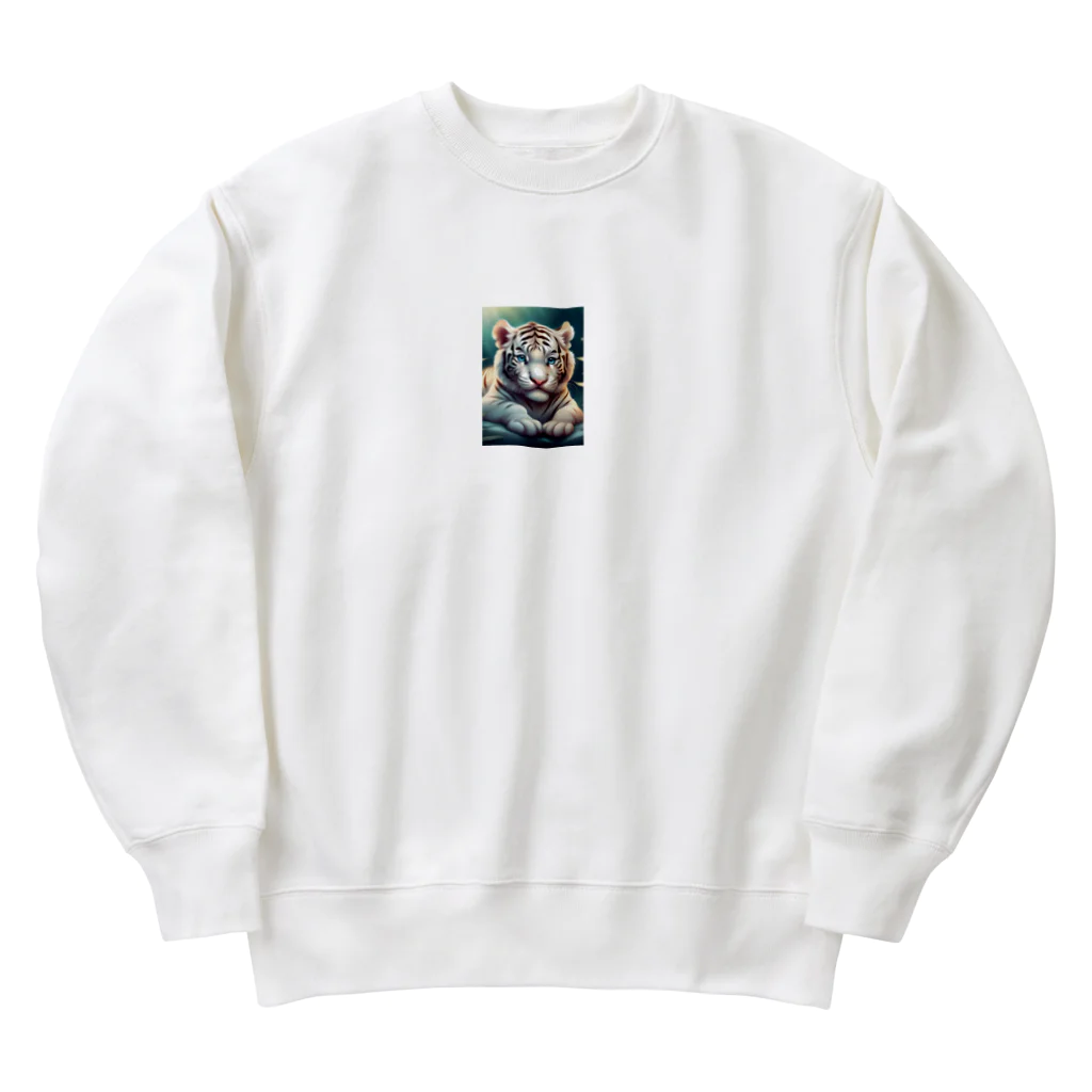 rentorataの可愛いホワイトタイガー Heavyweight Crew Neck Sweatshirt