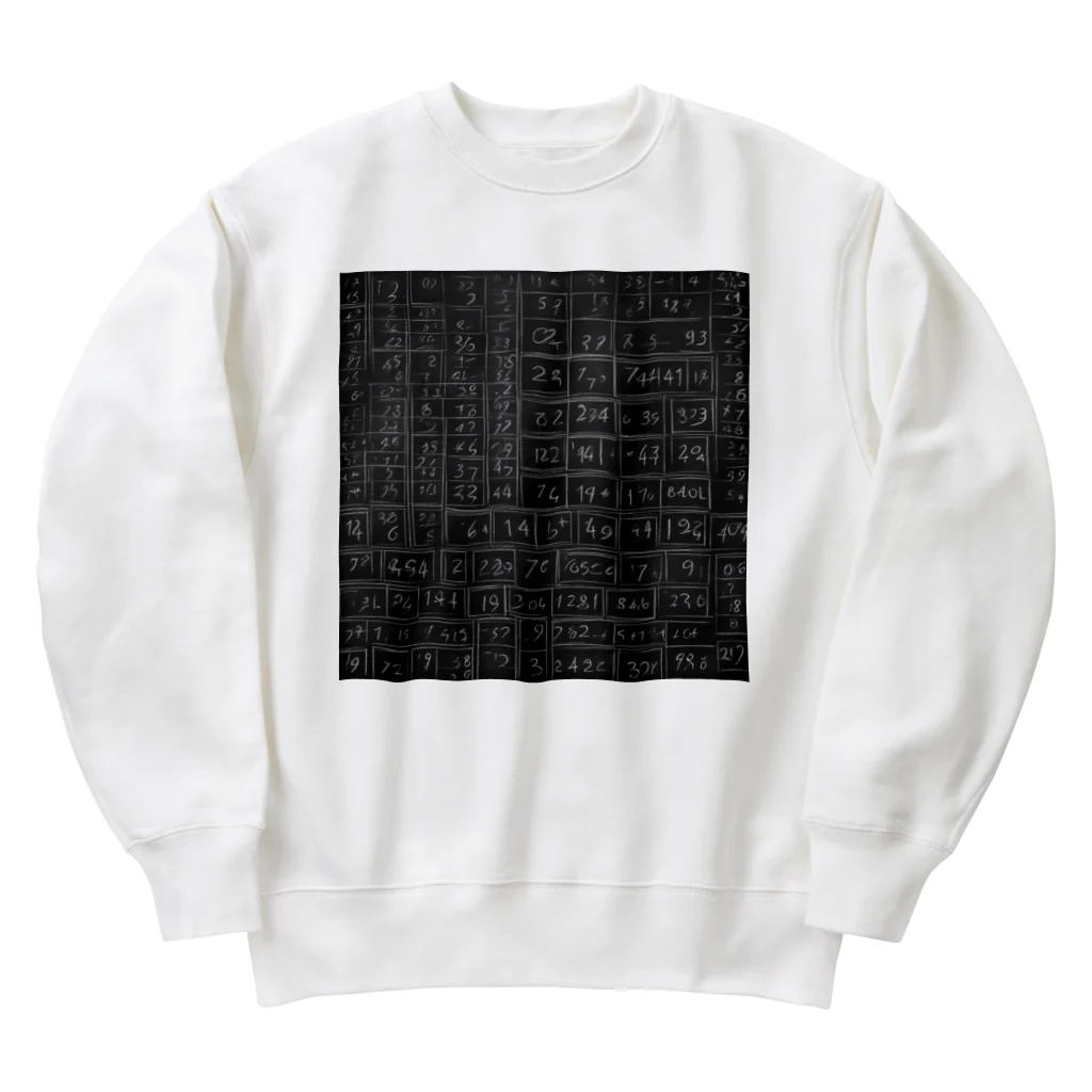 Isaiah_AI_Designの黒板の数字 Heavyweight Crew Neck Sweatshirt