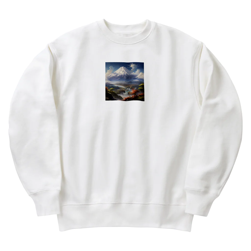 AQUAMETAVERSEの山の美しい風景　なでしこ1478 Heavyweight Crew Neck Sweatshirt