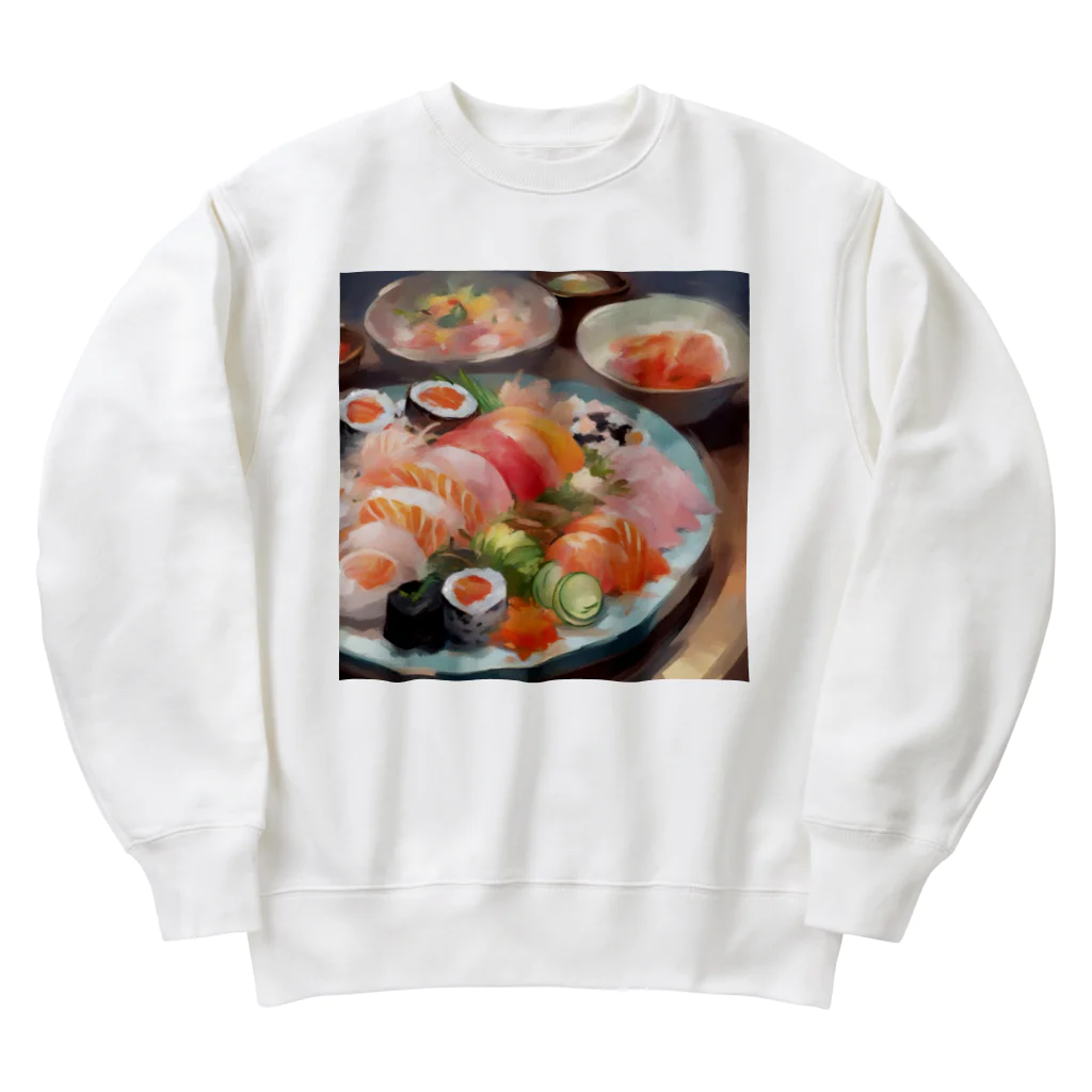 happiness_shopの美しい寿司の絵画 Heavyweight Crew Neck Sweatshirt