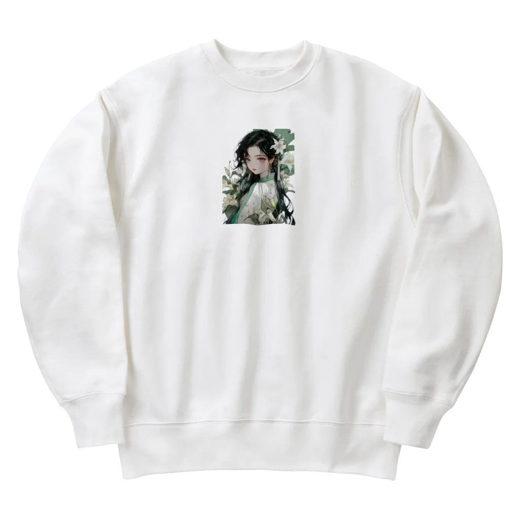 AQUAMETAVERSEの百合に囲まれた、娘　なでしこ1478 Heavyweight Crew Neck Sweatshirt