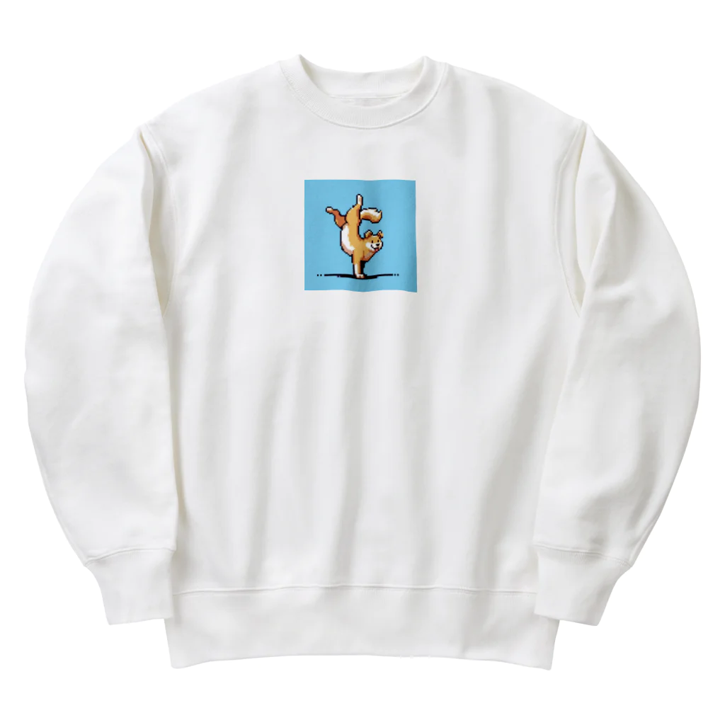 ニャン太郎の逆立ちしている犬 Heavyweight Crew Neck Sweatshirt