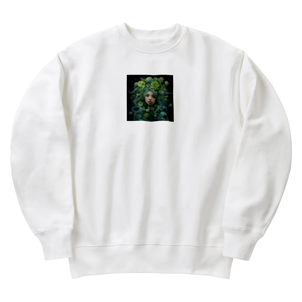 AQUAMETAVERSEのグリーン好きの女性　なでしこ1478 Heavyweight Crew Neck Sweatshirt