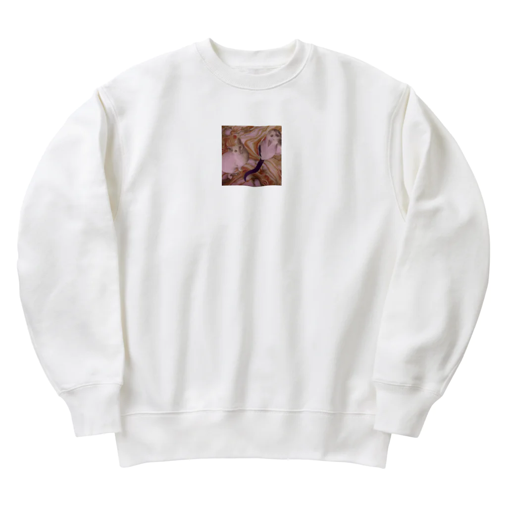 𝙺𝚈𝚄 𝚌𝚑𝚊𝚗 のかわいい猫ちゃんの上目遣い Heavyweight Crew Neck Sweatshirt