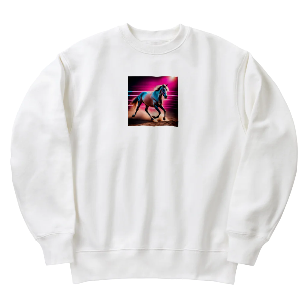 ★動物ショップ・kou2020★の馬4 Heavyweight Crew Neck Sweatshirt