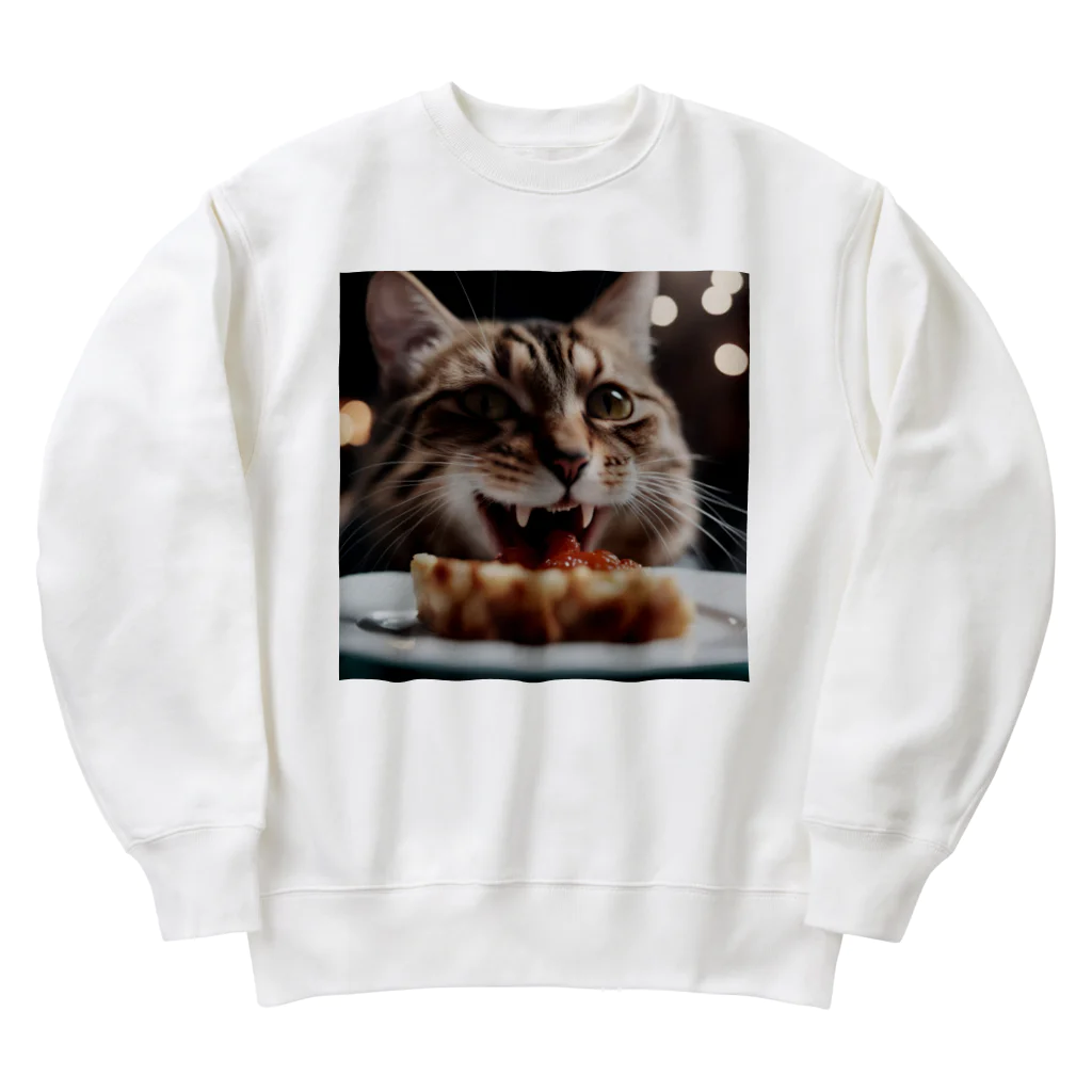 feliceのごはんを食べている猫 Heavyweight Crew Neck Sweatshirt