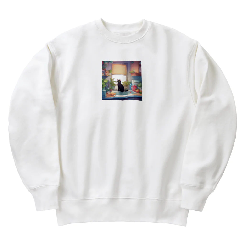 chinenroiのキッチンとねこ Heavyweight Crew Neck Sweatshirt