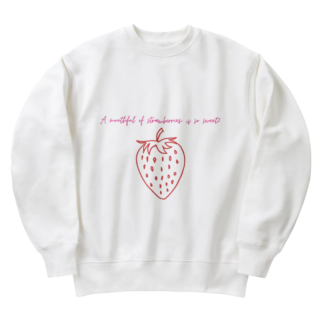 納豆ごはんのA mouthful of strawberries is so sweet! Heavyweight Crew Neck Sweatshirt