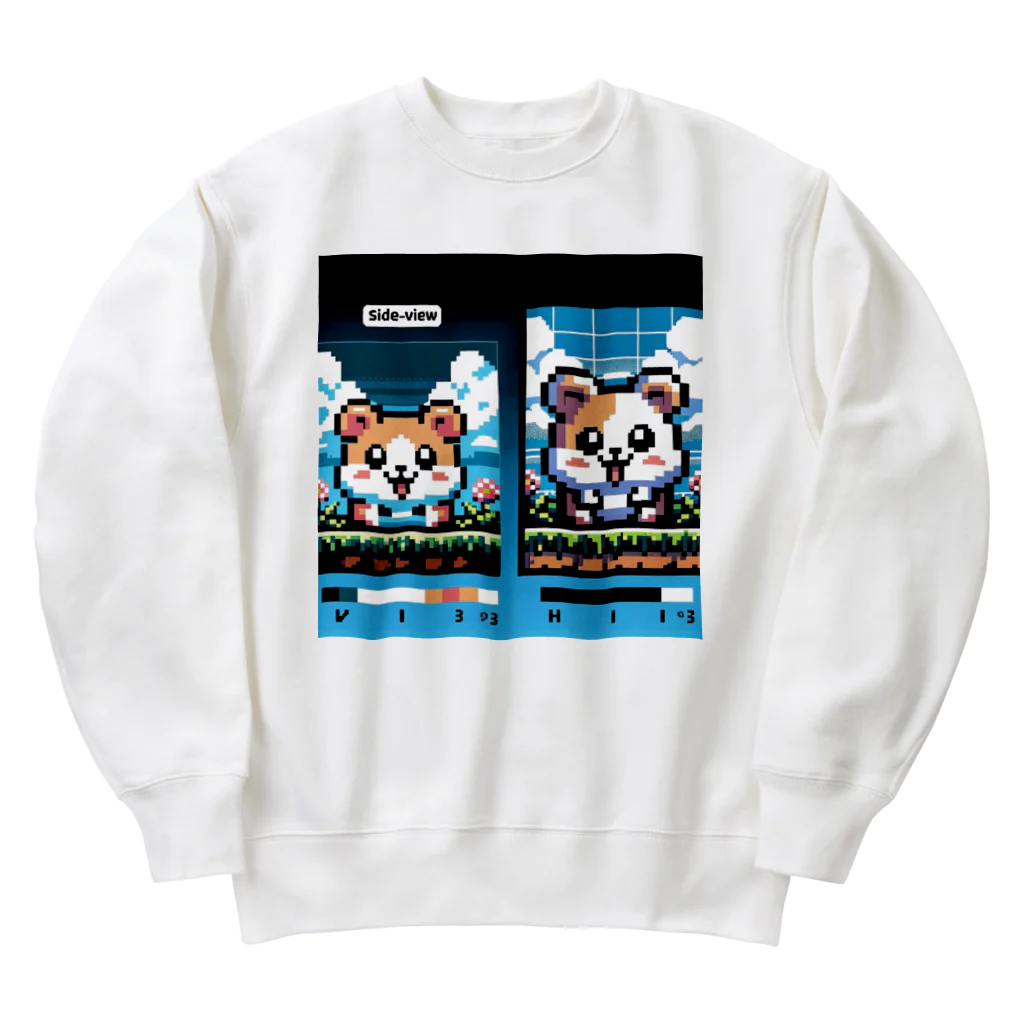 tsukino-utenaのドット絵・ハム二郎 Heavyweight Crew Neck Sweatshirt